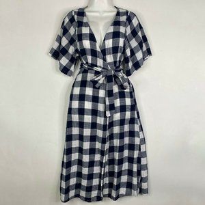 Urban Outfitters Kayla Gingham Surplice Wrap Dress